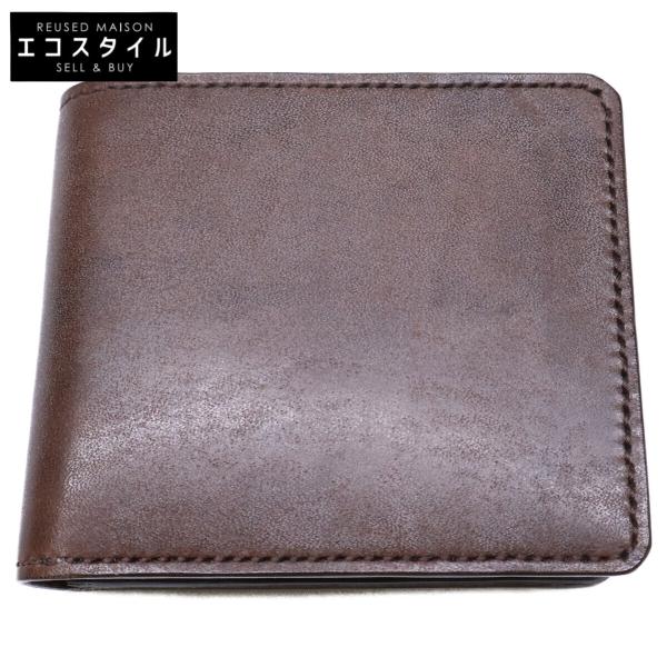 オオノラヴォーロインクオイオ 【美品】レザー 二つ折り財布 美品 ohno lavoro in cuoio オオノラヴォーロインクオイオ レザー 二