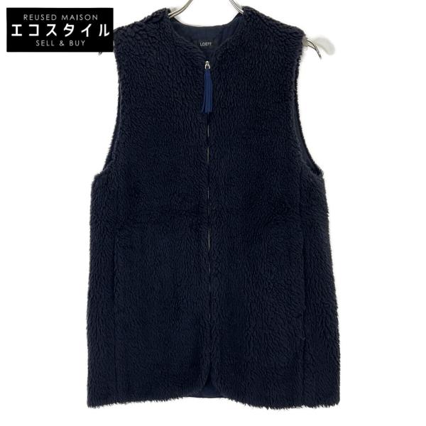 LOEFF（ロエフ） 8825-243-0045 ネイビー ウール混 ジップアップボア府