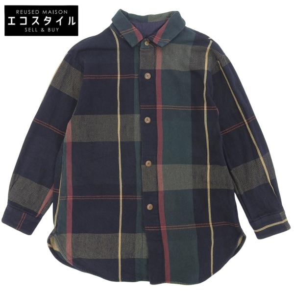 Pallas Palace パラスパレス  コットン100 ロングスリーブ タータンチェックシャツ トップス レディース ネイビー×グリーン 0 0 Pal'las Palace（パラスパレス） Pallas Palace コットン100 ロング