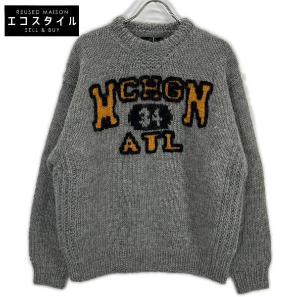 RICE NINE TEN ライスナインテン HKN-SW グレー 3段刺繍 HAND KNITTING SWAETSHIRT 2 RICE NINE TEN（ライス ナイン テン） HKN-SW グレー 3段刺繍 HAND