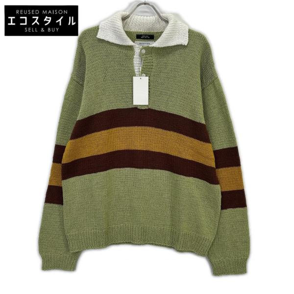 RICE NINE TEN ライスナインテン HKN-RUG ティーグリーン HAND KNITTING RUGBY SHIRT F RICE NINE TEN（ライス ナイン テン） HKN-RUG ティーグリーン HAND