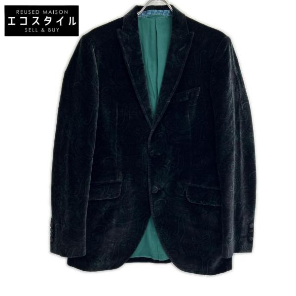 ETRO（エトロ） ブラック ベロア ペイズリー柄 テーラードジャケット