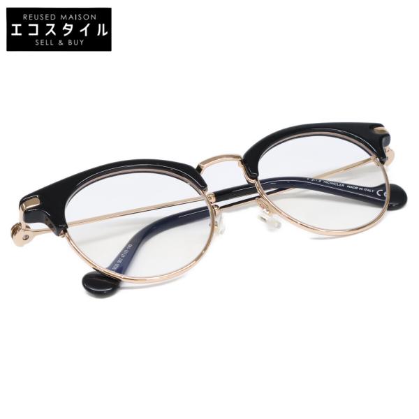 MONCLER モンクレール ML5020 001 度入りレンズ ボストンシェイプ サーモントブロー メガネフレーム 47□19 140 MONCLER（モンクレール） ML5020 001 度入りレンズ ボストンシェイプ
