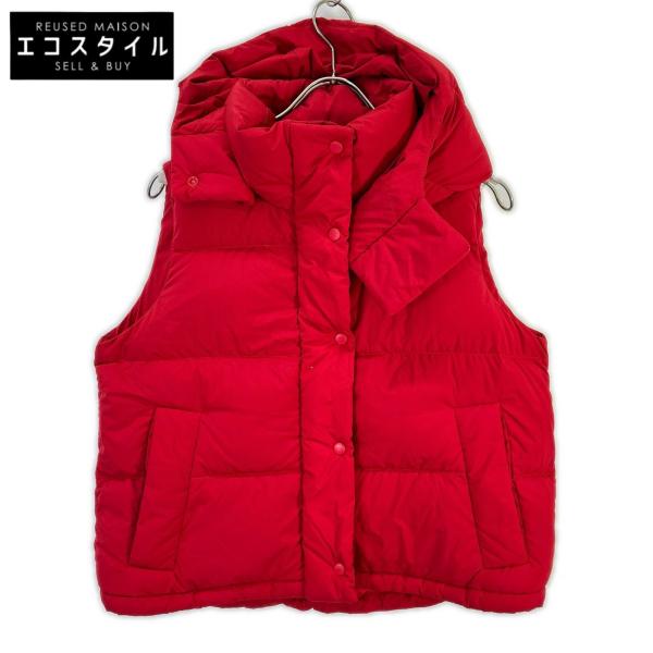 Lululemon フード付きダウンベスト サイズ4 ブラック Lululemon ルルレモン レッド Wunder Puff フード付きクロップダウン