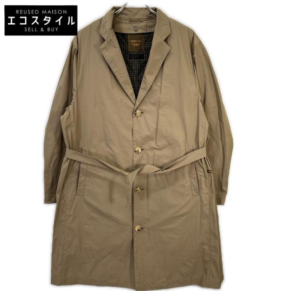 Papas パパス D0421FC 001 ベージュ ナイロン ベルト付き チェスターコート 48 PAPAS パパス D0421FC 001 ベージュ ナイロン ベルト付き チェスター