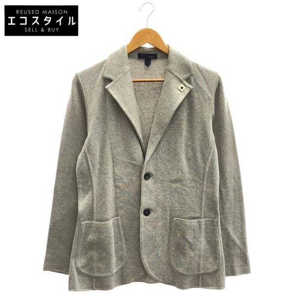 LARDINI ラルディーニ JVLJM56J グレー ブートニエール コットン ミラノリブ ソリッドニットジャケット XS ジャケット メンズ 中古