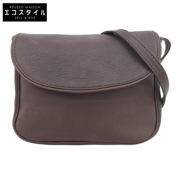 MR．OLIVE ミスターオリーブ IMPERMA LEATHER NEAT レザー ショルダーバッグ レディース ダークブラウン
