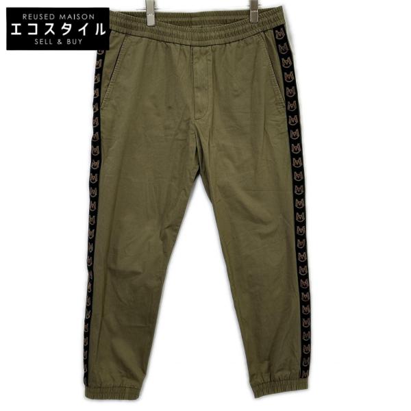 MONCLER モンクレール 20年製 カーキ PANTALONE SPORTIVO サイドロゴラインイージーパンツ 48 MONCLER（モンクレール） 20年製 カーキ PANTALONE SPORTIVO サイド