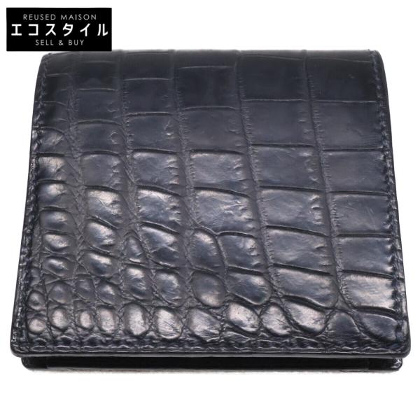 MANSOU 万双 m00000208 クロコダイル ミニ財布(小銭入付) MANSOU 万双 m00000208 クロコダイル ミニ財布(小銭入付) メンズ