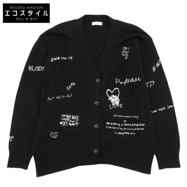 MAISON SPECIAL メゾンスペシャル コットン ナイロン ライフワードエンブロイダリー ニットカーディガン トップス レディース ブラック F