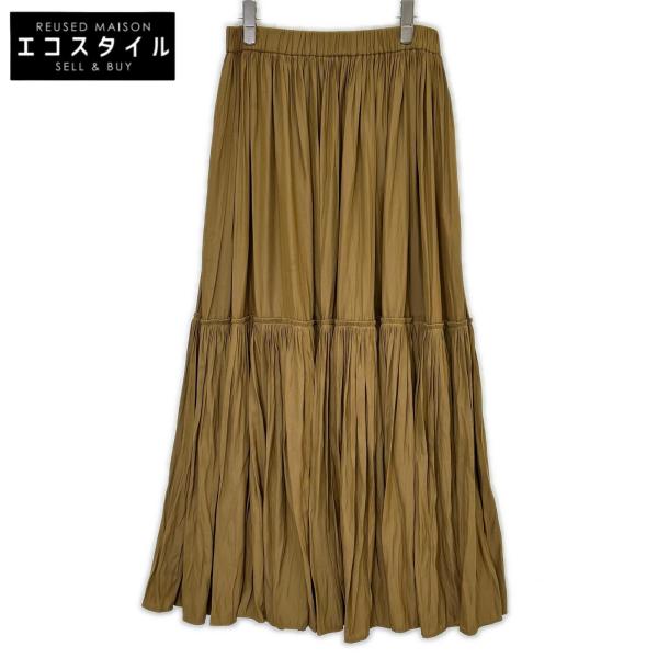 MUSE ミューズ 25年製 ブラウン Gather Maxi スカート ブラウン USED スカート ポリエステル レディース 中古