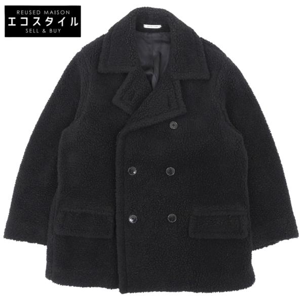 COUTURE D'ADAM クチュールドアダム ボア ダブルボタン コート レディース 黒 ブラック 36