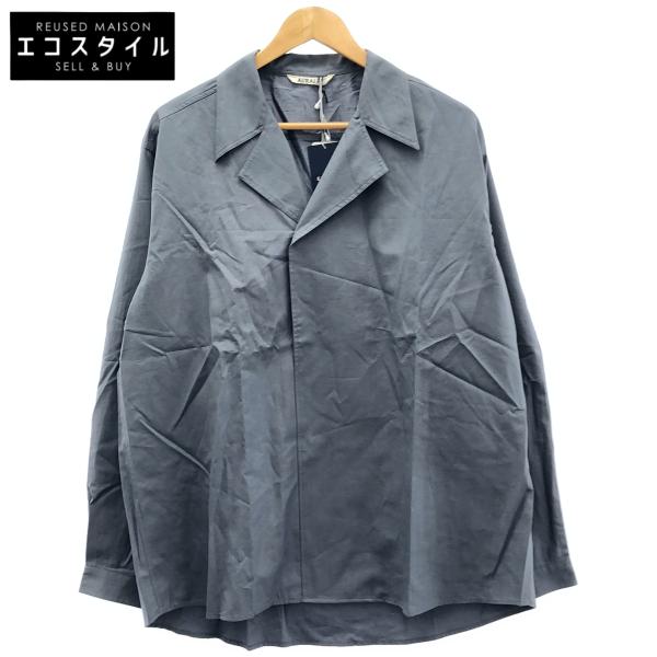 AURALEE オーラリー 22SS A22SS04TN ダークブルーグレー WASHED FINX TWILL P/O SHIRTS プルオーバーシャツ 4 AURALEE（オーラリー） 22SS A22SS04TN ダークブルーグレー WASHED
