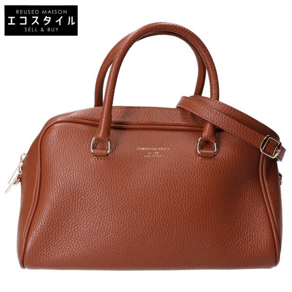 美品 CHRISTIAN VILLA クリスチャンヴィラ キャメル 2WAY ボストンバッグ/ショルダーバッグ レディース