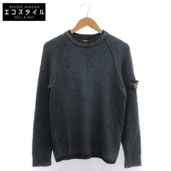 STONE ISLAND ストーンアイランド 19年製 7115570D2 ネイビー Teddy crewneck sweater テディ ロゴワッペン クルーネックスウェット S トップス メンズ 中古