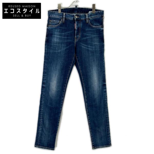 DSQUARED2 ディースクエアード S74LB1516 23年製 インディゴブルー REGULAR JEAN ボタンフライスキニーデニムパンツ 46 DSQUARED2（ディースクエアード） S74LB1516 23年製 インディゴブルー