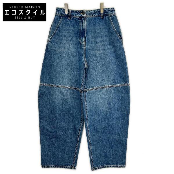CO CO インディゴ ウォッシュ加工 デニムワイドパンツ インディゴ 29 ボトムス コットン レディース 中古