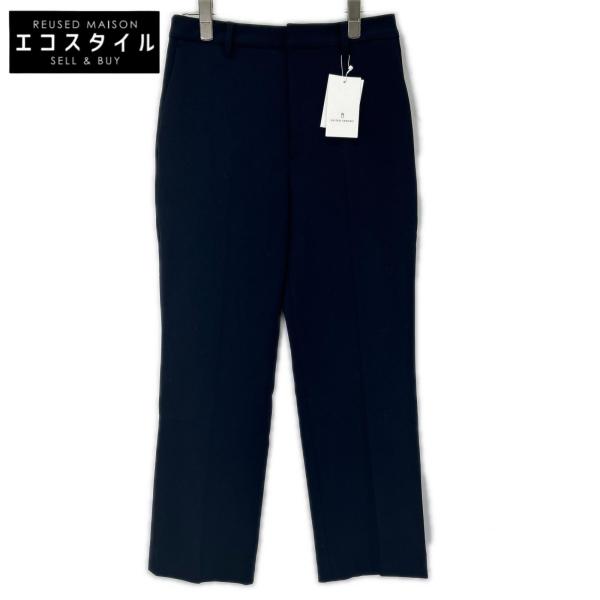 UNITED ARROWS ユナイテッドアローズ 1514-1-993030 ダークネイビー センタープレス テーパードパンツ ネイビー 38 ボトムス ポリエステル レディース 中古