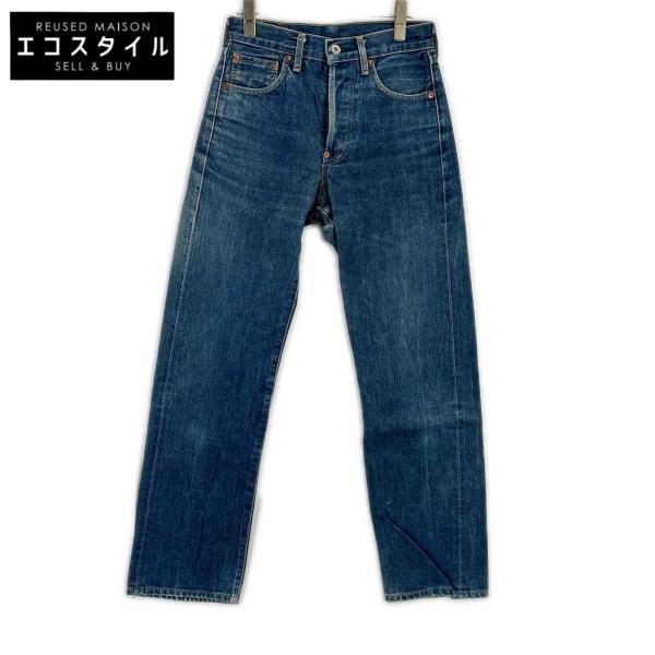 LEVI'S リーバイス 90'S インディゴ 日本製 701XX復刻 ビッグE 均等V セルビッチデニムパンツ インディゴ W28L34 ボトムス デニム メンズ 中古