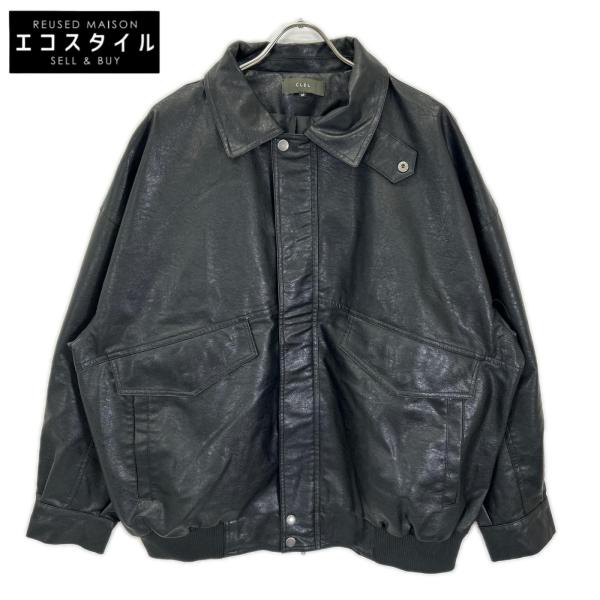 CLEL クレイル ブラック ヴィンテージ加工 フルジップ ブルゾン ブラック M ジャケット ポリエステル メンズ 中古