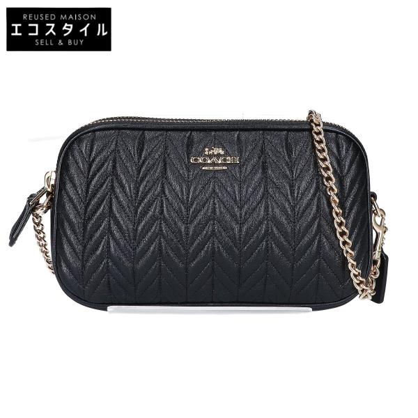 COACH コーチ F72998 レザー キルティング チェーン ショルダーバッグ ブラック レディース