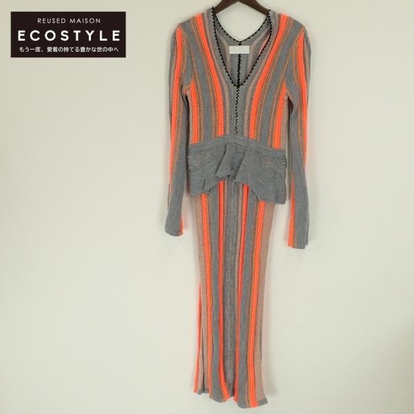 19AW mame マメ MM19AW-KN026 Stripe HAMAGURI Knit Peplum ニット  