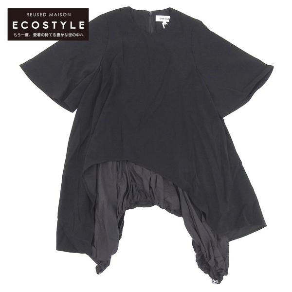 【美品】ENFOLD エンフォルド PEダブルクロス バルーンTOP 黒 38 wine-king_7777100000061256