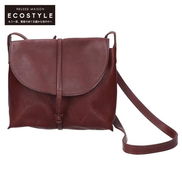 genten ゲンテン トスカ レザーフラップショルダーバッグ ダーク