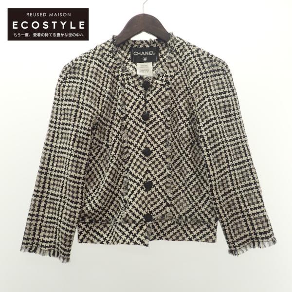 CHANEL（シャネル） P40606V29248 モノトーン ツイード ジャケット 38