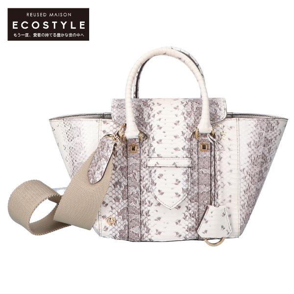 美品 ADMJ 21SA01026 スネークレザー ウイング トートバッグ 18cm