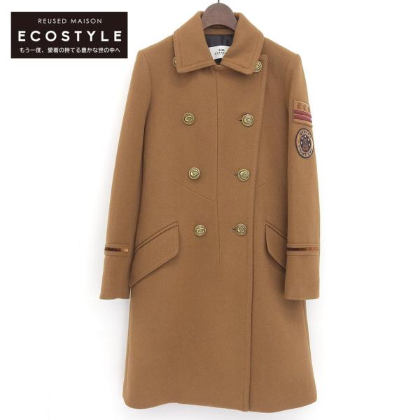 コーチ　ダブルブレストコート　キャメル　ワッペン　レディース　ウール コーチ ダブルブレストコート キャメル ワッペン レディース ウール