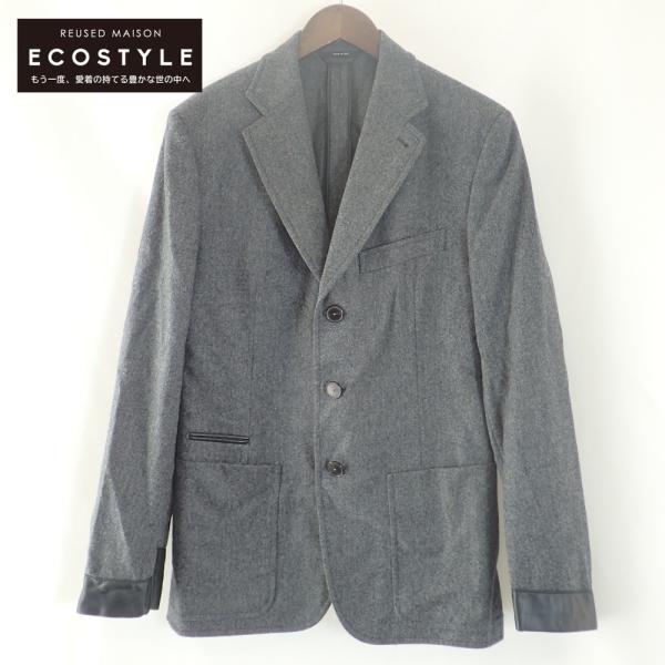 美品/国内正規 HERMES エルメス G19847 袖口ラムレザー切替 3B