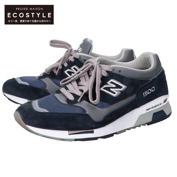 NEW BALANCE ニューバランス M1500PNV MADE IN ENGLAND スエード/メッシュ スニーカー シューズ US7D ネイビー メンズ