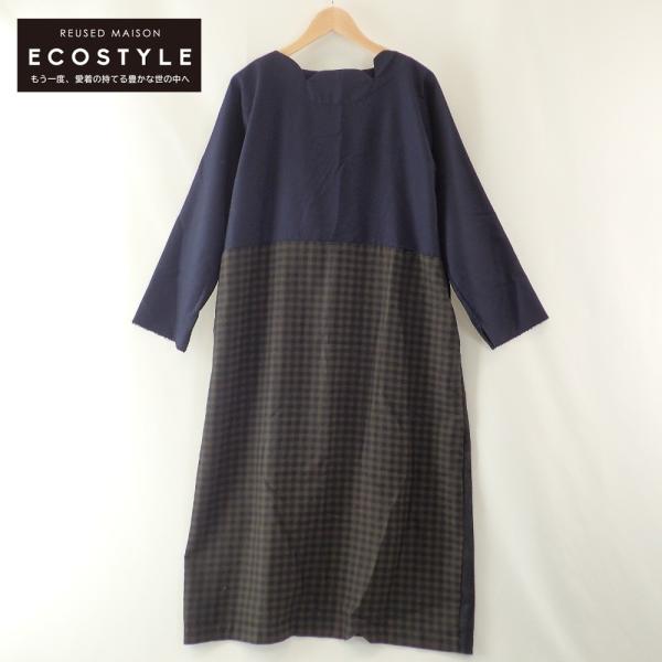 ︎ 美品 ダニエラグレジス ＊ ウール100ワンピース 裾チェック切替