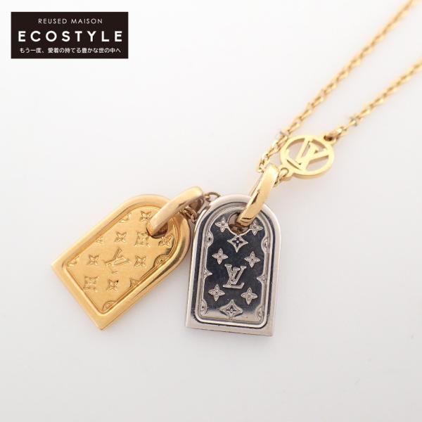 美品/ LOUIS VUITTON ルイ・ヴィトン M63141 ナノグラム LV ネックレス