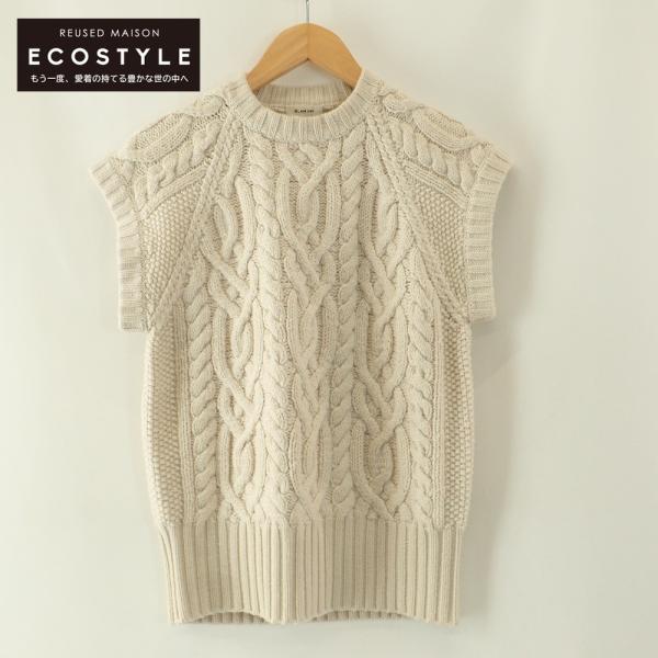 BLAMINK ブラミンク カシミヤハンドケーブル ベスト 38 オフホワイト