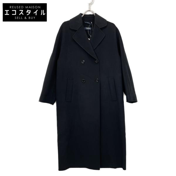 美品★マックスマーラ クチートアマーノ バージンウール100% ロングコート40 S MaxMara エスマックスマーラ ブラック クチートアマーノ ピュア