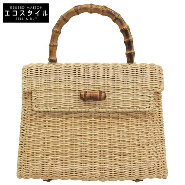 美品 トマーソカンダリア カゴバッグ ラタン バンブー 2way ショルダー