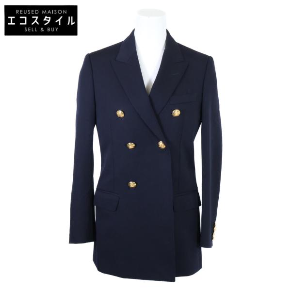 極美品 CELINE ネクタイ × イタリア製 極上ウール ダブルスーツ 濃紺 wine-king_7889900000005810