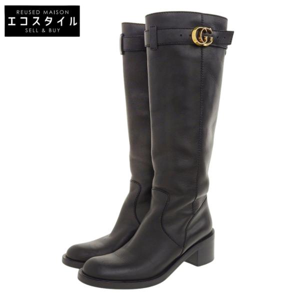 GUCCI（グッチ） 美品 ダブルG レザー ロングブーツ シューズ