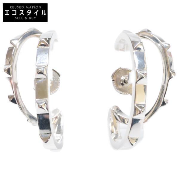 【美品❣】エルメス オーケリー　ピアス エトゥープ　シルバー金具 新品同様 HERMES エルメス 925 クルー ドゥ H ピアス L シルバー