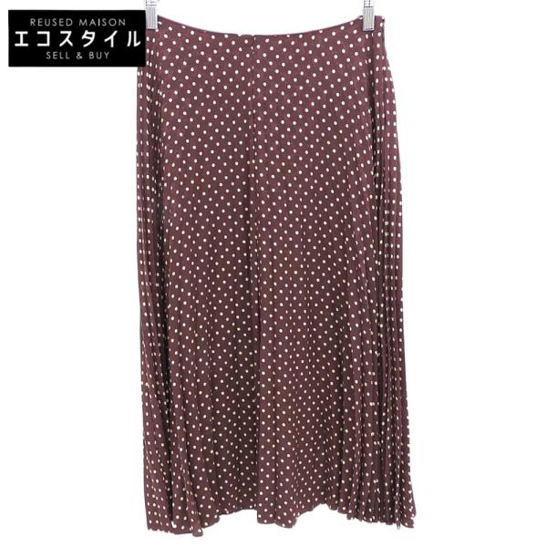 CELINE（セリーヌ） 美品 シルク ドット×マカダム プリーツスカート