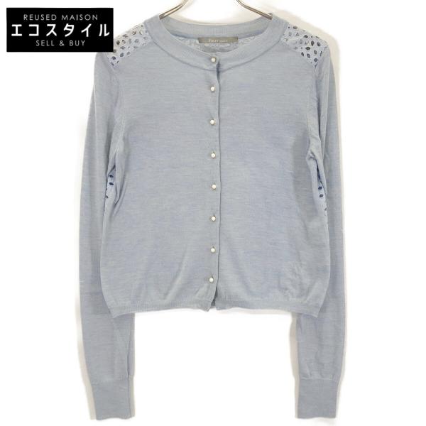 FOXEY classic フォクシークラシック  ﾗｲﾄﾌﾞﾙｰ 31594 ｶｼﾐﾔｼﾙｸ ｶｯﾄﾜｰｸ ｶｰﾃﾞｨｶﾞﾝ S FOXEY classic フォクシークラシック ライトブルー 31594 カシミヤ