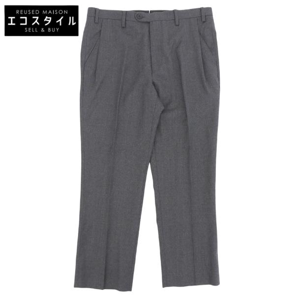 美品 LANVIN COLLECTION ランバンコレクション ウールフランネル スラックスパンツ ボトムス メンズ グレー 52 238262 P321