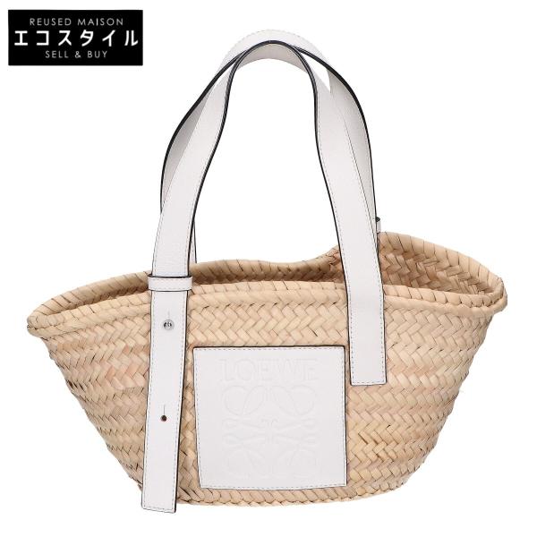【美品】LOEWE ロエベ　バスケットバック　スモール（ヤシの葉&カーフ） LOEWE（ロエベ） 美品 バスケットバッグ スモール ヤシの葉＆カーフ