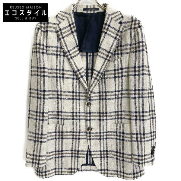 TAGLIATORE タリアトーレ 1SVF22K ホワイト チェック リネン混 2B