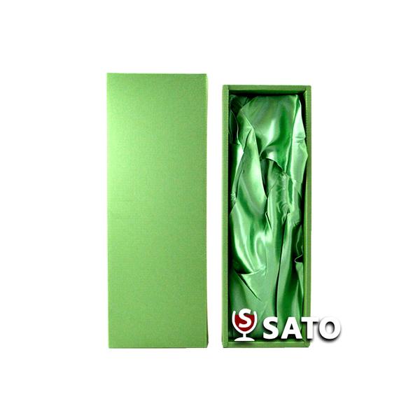 ギフトボックス（緑ストライプ）　ワイン（750ml・720ml）専用1本用　緑布張り【K-73】