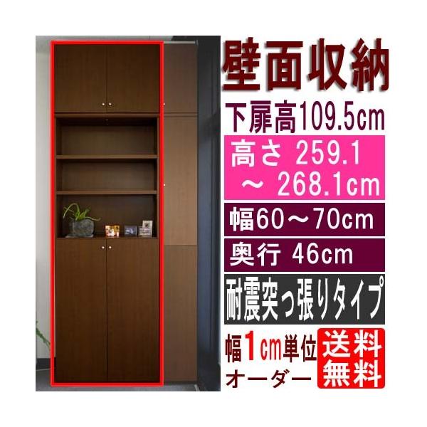収納棚ラック シェルフ 本棚大型下扉壁面収納大型下扉壁面収納壁面システム収納 0kh4r53se E 家具高さ２５９ １ ２６８ １ｃｍ幅６０ ７０ｃｍ 奥行４６ｃｍ厚棚板 棚板厚み2 5cm