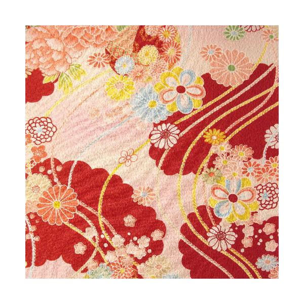 シャーティング（金巾）　ちりめん縮緬　伝統和柄　花/牡丹/菊/桜/雲 コットンプリント生地　【1M単位】