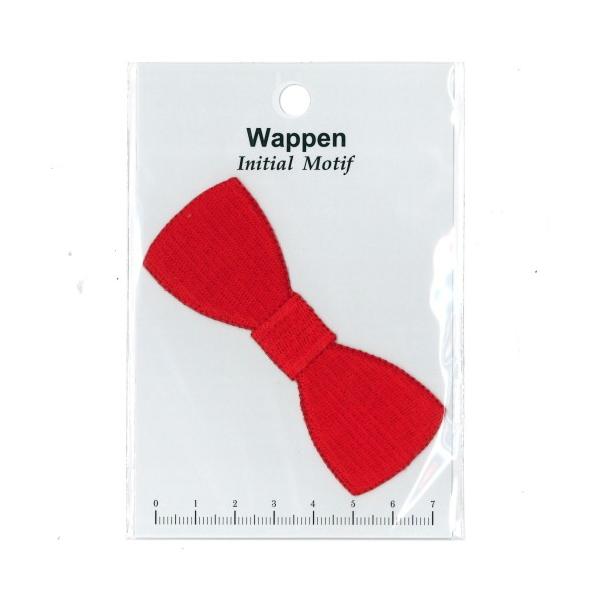 メール便OK】 モチーフワッペン アイロン接着 リボン 赤 : 手芸問屋